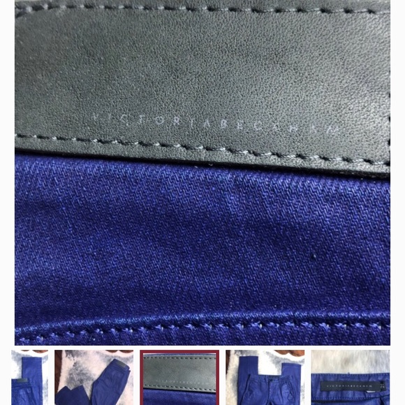 Victoria Beckham Wax Purple Jeans 24 - Picture 4 of 6